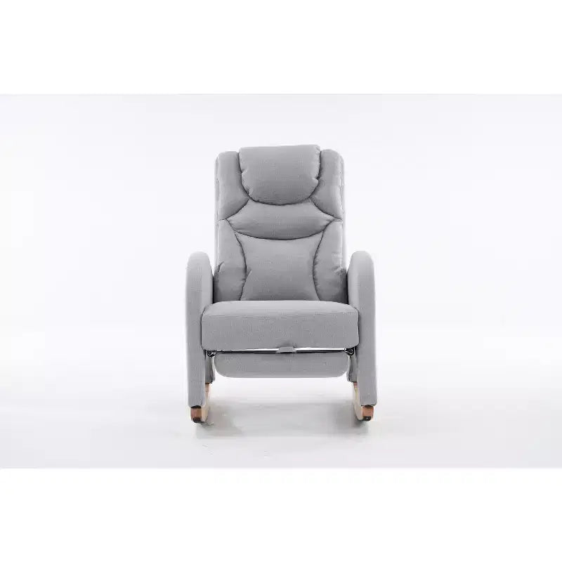 Fauteuil à bascule de chambre d'enfant en coton lin/tissu Teddy, fauteuil d'appoint rembourré