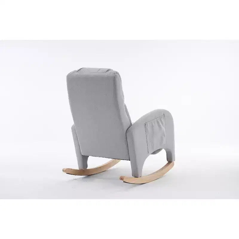 Fauteuil à bascule de chambre d'enfant en coton lin/tissu Teddy, fauteuil d'appoint rembourré