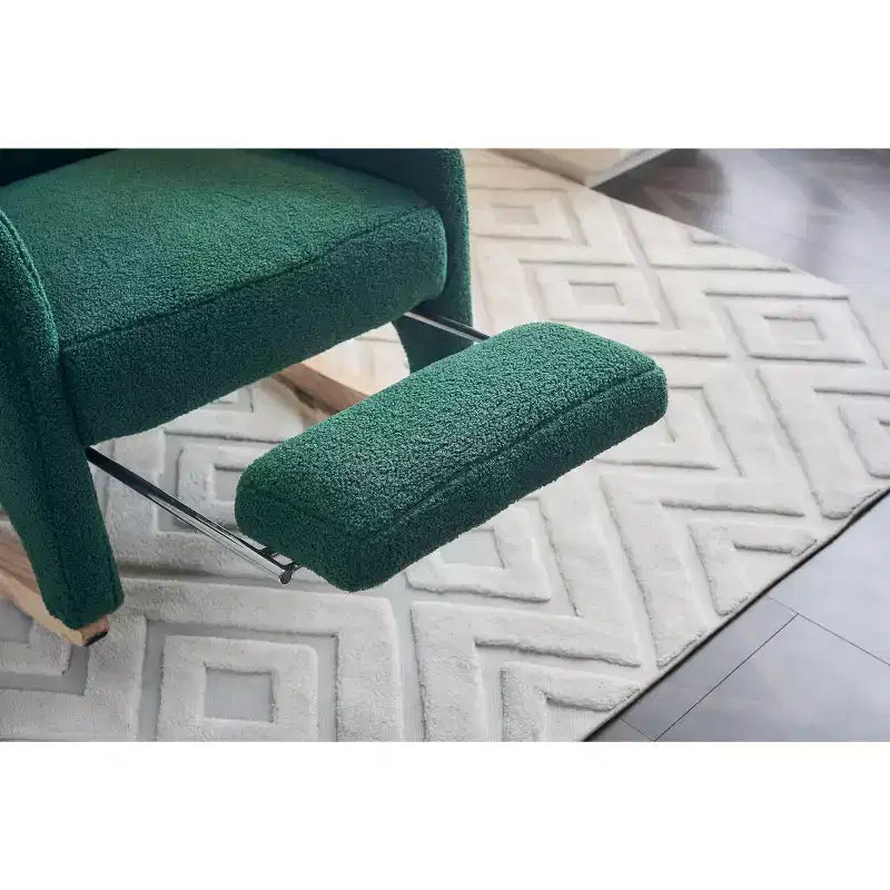 Fauteuil à bascule de chambre d'enfant en coton lin/tissu Teddy, fauteuil d'appoint rembourré