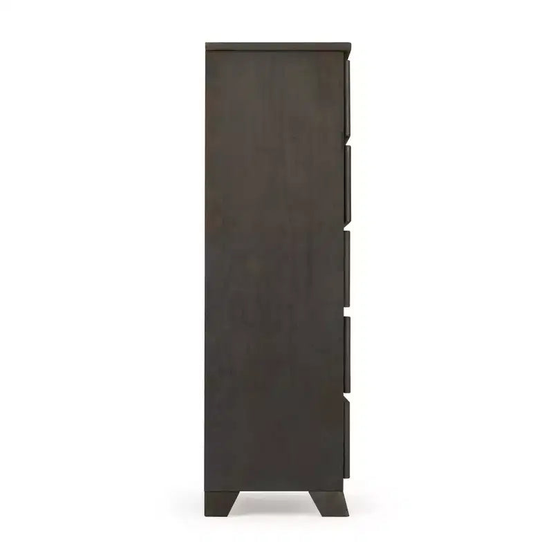 Commode de ferme en bois massif à 5 tiroirs