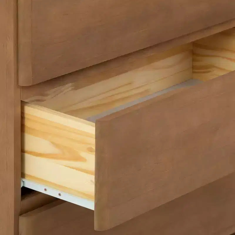 Commode de ferme en bois massif à 5 tiroirs