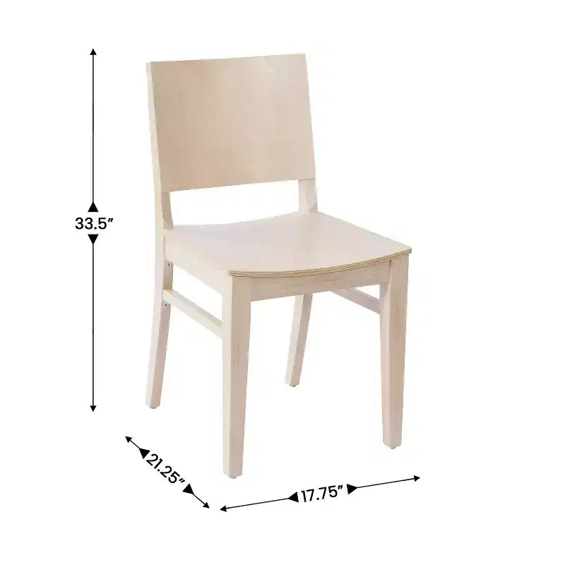 Chaises de salle à manger avec dossiers incurvés et constructions en bois massif