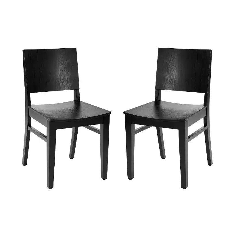 Chaises de salle à manger avec dossiers incurvés et constructions en bois massif