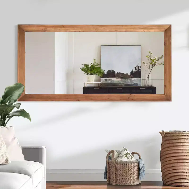 Miroir sur pied en bois pleine longueur