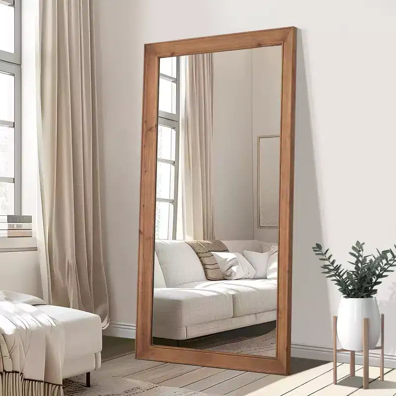 Miroir sur pied en bois pleine longueur