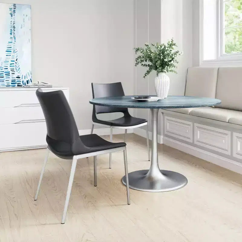 Chaises de salle à manger avec cadre en acier rembourré