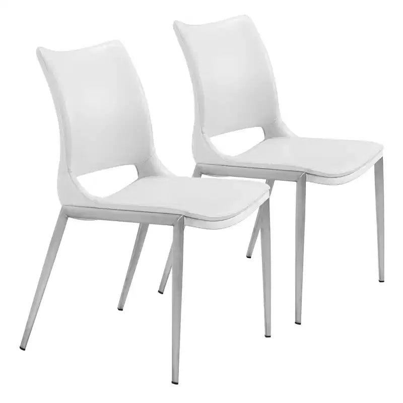 Chaises de salle à manger avec cadre en acier rembourré