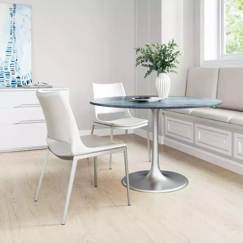 Chaises de salle à manger avec cadre en acier rembourré