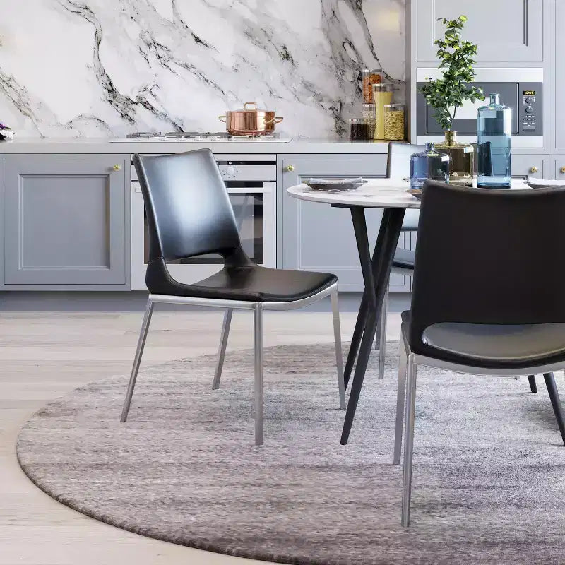 Chaises de salle à manger avec cadre en acier rembourré