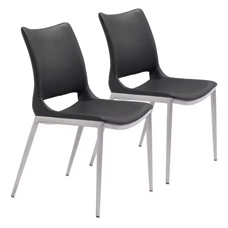 Set of 2 Geary Dining Chairs - ZM Home: Upholstered Steel Frame